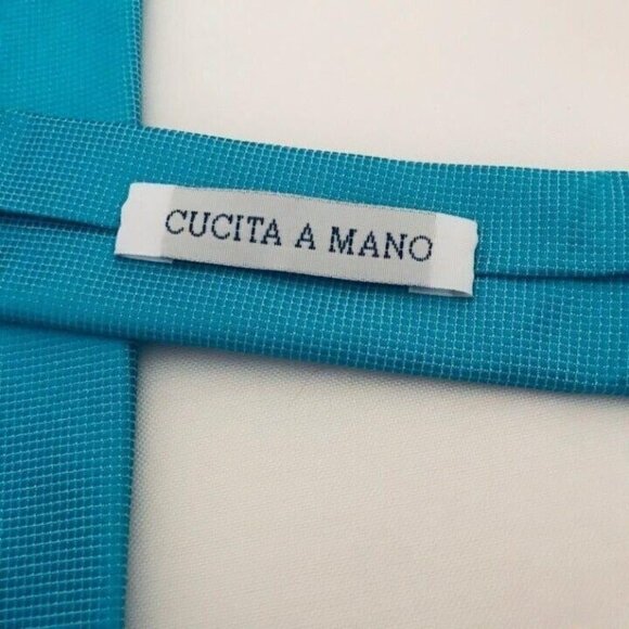#1650 VTG F Lli Segatori aqua blue necktie - Picture 2 of 4
